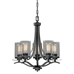 Fremont 5-Light Chandelier in Transitional Style 24 Inches Tall and 22.75 Inches Wide