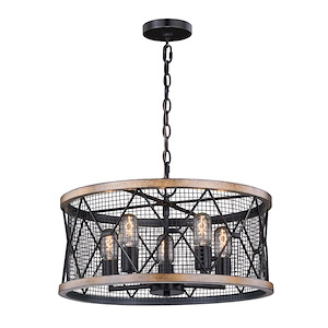 Bremerton 5-Light Chandelier in Industrial and Drum Style 11.5 Inches Tall and 20 Inches Wide