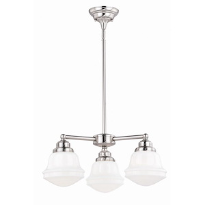 Huntley 3-Light Mini Chandelier in Farmhouse Style 32.25 Inches Tall and 19.75 Inches Wide - 1073817