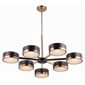 Madison 7-Light Chandelier in Mid-Century Modern and Drum Style 20.25 Inches Tall and 35.5 Inches Wide