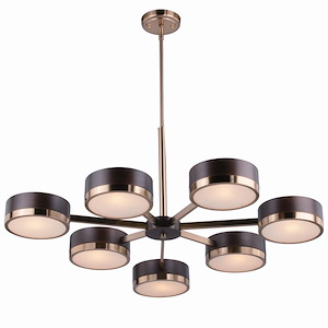Madison 7-Light Chandelier in Mid-Century Modern and Drum Style 20.25 Inches Tall and 35.5 Inches Wide