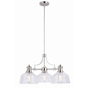 Beloit 3-Light Chandelier in Farmhouse Style 20 Inches Tall and 26 Inches Wide