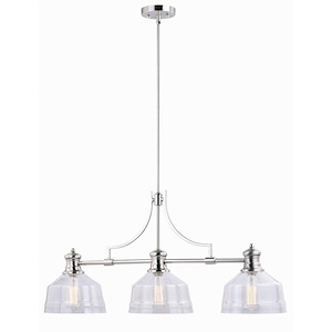 Beloit 3-Light Linear Chandelier in Farmhouse Style 22 Inches Tall and 36.5 Inches Wide - 820778