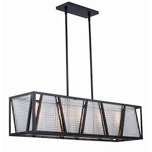 Oslo 5-Light Linear Chandelier in Industrial Style 15.25 Inches Tall and 36.75 Inches Wide - 1073983