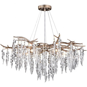 Rainier 5-Light Chandelier in Glam and Waterfall Style 18.5 Inches Tall and 32 Inches Wide