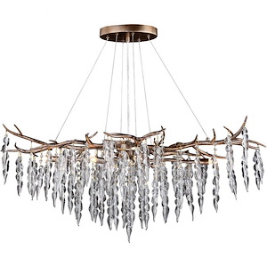 Rainier 6-Light Linear Chandelier in Glam and Waterfall Style 19 Inches Tall and 40 Inches Wide - 914748