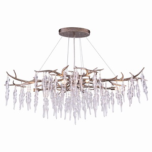 Rainier 6-Light Linear Chandelier in Glam and Waterfall Style 19 Inches Tall and 40 Inches Wide