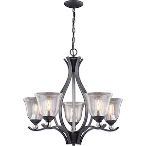 Seville 5-Light Chandelier in Transitional and Teardrop Style 24 Inches Tall and 27 Inches Wide