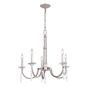 Hoyne 5-Light Chandelier in Contemporary and Candle Style 24.25 Inches Tall and 25 Inches Wide