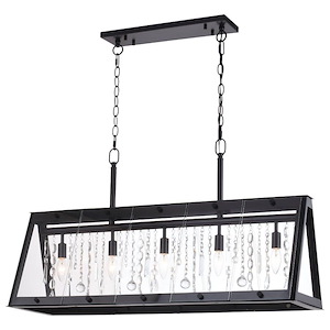 Tremont 5-Light Linear Chandelier in Industrial Style 20.75 Inches Tall and 36.5 Inches Wide - 1050539