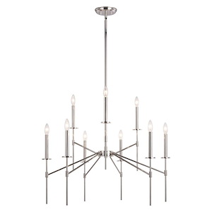 Kedzie 9-Light Chandelier in Contemporary and Candle Style 31.75 Inches Tall and 32 Inches Wide - 1050506