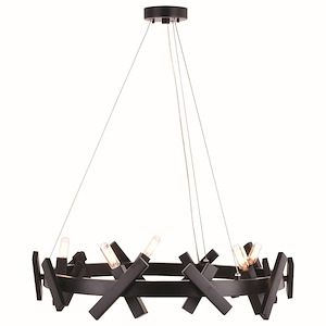 Wells 5-Light Chandelier in Contemporary and Wheel Style 6.5 Inches Tall and 28 Inches Wide
