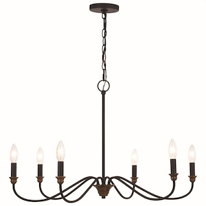 Annabelle - 6 Light Chandelier In Farmhouse Style-18.75 Inches Tall and 30 Inches Wide