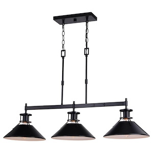 Canton - 3 Light Linear Chandelier In Farmhouse Style-24 Inches Tall and 40.25 Inches Wide - 1299073