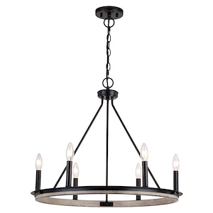 Russel - 6 Light Chandelier In Farmhouse Style-21.5 Inches Tall and 24.75 Inches Wide