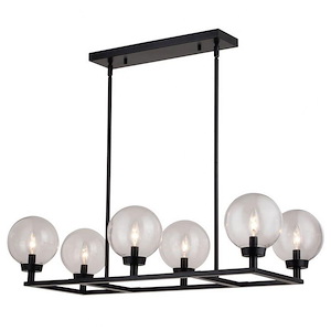 Lander - 6 Light Linear Chandelier In Contemporary Style-8 Inches Tall and 35 Inches Wide