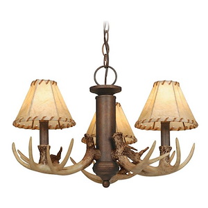 Lodge 3-Light Convertible Light Kit in Rustic and Shaded Style 12 Inches Tall and 19.5 Inches Wide - 1073865