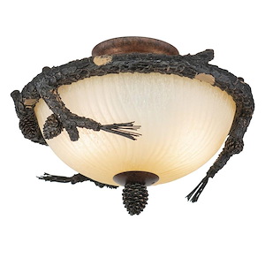 2-Light Convertible Light Kit in Rustic Style 8 Inches Tall and 13.75 Inches Wide