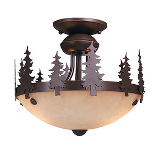 Yosemite 2-Light Convertible Light Kit in Rustic and Bowl Style 10 Inches Tall and 11.75 Inches Wide - 1333887