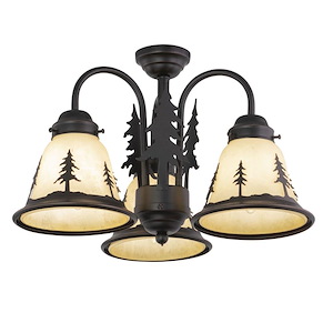 Yosemite 3-Light Convertible Light Kit in Rustic and Shaded Style 10.5 Inches Tall and 15.5 Inches Wide - 1074132