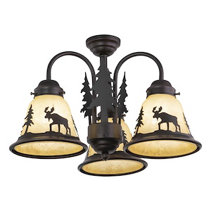 Yellowstone 3-Light Convertible Light Kit in Rustic and Shaded Style 10.5 Inches Tall and 15.5 Inches Wide