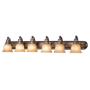 LaSalle 6-Light Bathroom Light in Transitional Style 8.5 Inches Tall and 48 Inches Wide