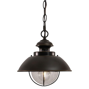 Harwich 1-Light Outdoor Pendant in Coastal and Barn Style 10.75 Inches Tall and 10 Inches Wide