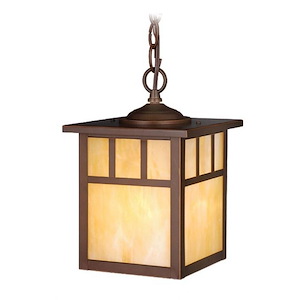 Mission 1-Light Outdoor Pendant in Mission and Lantern Style 10.75 Inches Tall and 7.25 Inches Wide - 1073924