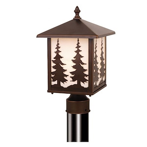 Yosemite 1-Light Outdoor Post in Rustic and Rectangular Style 14 Inches Tall and 8 Inches Wide - 1333834