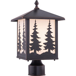 Yosemite 1-Light Outdoor Post in Rustic and Rectangular Style 14 Inches Tall and 8 Inches Wide - 1333834