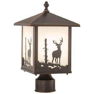 Bryce 1-Light Outdoor Post in Rustic and Rectangular Style 14 Inches Tall and 8 Inches Wide