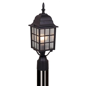 Vista 1-Light Outdoor Post in Traditional and Rectangular Style 18.25 Inches Tall and 6 Inches Wide