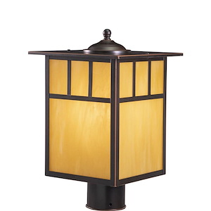 Mission 1-Light Outdoor Post in Mission and Rectangular Style 15 Inches Tall and 9 Inches Wide