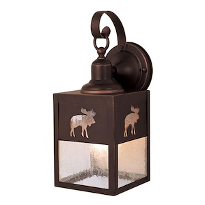 Yellowstone 1-Light Outdoor Wall Sconce in Rustic and Lantern Style 12.75 Inches Tall and 5.25 Inches Wide - 1334075