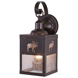 Yellowstone 1-Light Outdoor Wall Sconce in Rustic and Lantern Style 12.75 Inches Tall and 5.25 Inches Wide - 1334075