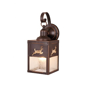 Bryce 1-Light Outdoor Wall Sconce in Rustic and Lantern Style 13 Inches Tall and 5 Inches Wide - 1333891