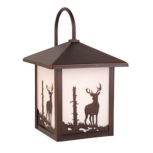 Bryce 1-Light Outdoor Wall Sconce in Rustic and Lantern Style 12.5 Inches Tall and 8 Inches Wide - 1334423