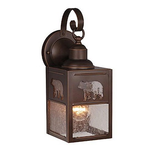Bozeman 1-Light Outdoor Wall Sconce in Rustic and Lantern Style 13 Inches Tall and 5 Inches Wide - 1333966