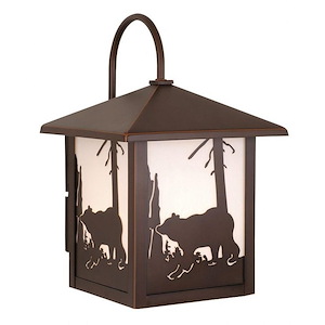 Bozeman 1-Light Outdoor Wall Sconce in Rustic and Lantern Style 12.5 Inches Tall and 8 Inches Wide - 1333993