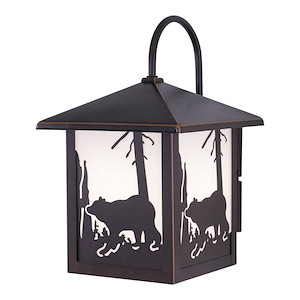 Bozeman 1-Light Outdoor Wall Sconce in Rustic and Lantern Style 12.5 Inches Tall and 8 Inches Wide - 1333993