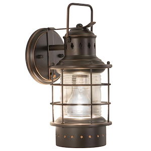 Hyannis 1-Light Outdoor Wall Sconce in Coastal and Lantern Style 12.25 Inches Tall and 5.5 Inches Wide