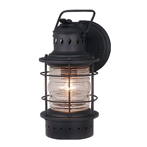 Hyannis 1-Light Outdoor Wall Sconce in Coastal and Lantern Style 12.25 Inches Tall and 5.5 Inches Wide - 187944