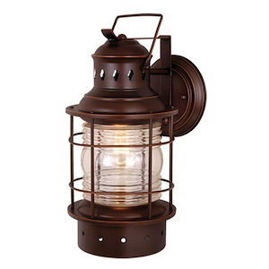 Hyannis 1-Light Outdoor Wall Sconce in Coastal and Lantern Style 18 Inches Tall and 8 Inches Wide - 1073820