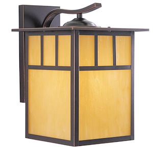Mission 1-Light Outdoor Wall Sconce in Mission and Lantern Style 12.5 Inches Tall and 9 Inches Wide - 1073928