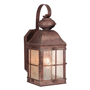 Revere 1-Light Outdoor Wall Sconce in Traditional and Lantern Style 14.5 Inches Tall and 7 Inches Wide