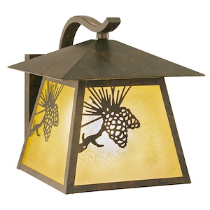 Whitebark 1-Light Outdoor Wall Sconce in Rustic and Lantern Style 11.5 Inches Tall and 11 Inch Wide - 1334424