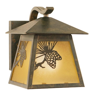 Whitebark 1-Light Outdoor Wall Sconce in Rustic and Lantern Style 8 Inches Tall and 7 Inches Wide