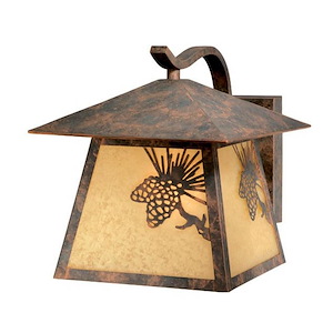 Whitebark 1-Light Outdoor Wall Sconce in Rustic and Lantern Style 9.75 Inches Tall and 9.25 Inches Wide - 1333763