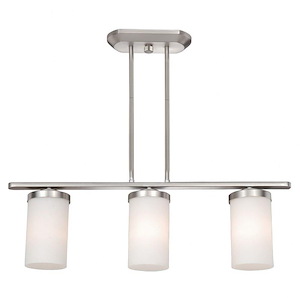 Oxford 3-Light Linear Chandelier in Transitional Style 22.25 Inches Tall and 27.5 Inches Wide