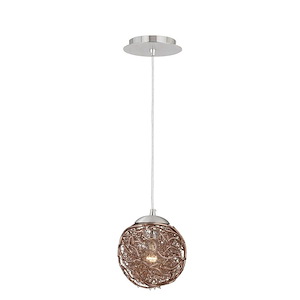 Milano 1-Light Mini Pendant in Contemporary and Globe Style 7 Inches Tall and 7 Inches Wide - 430757